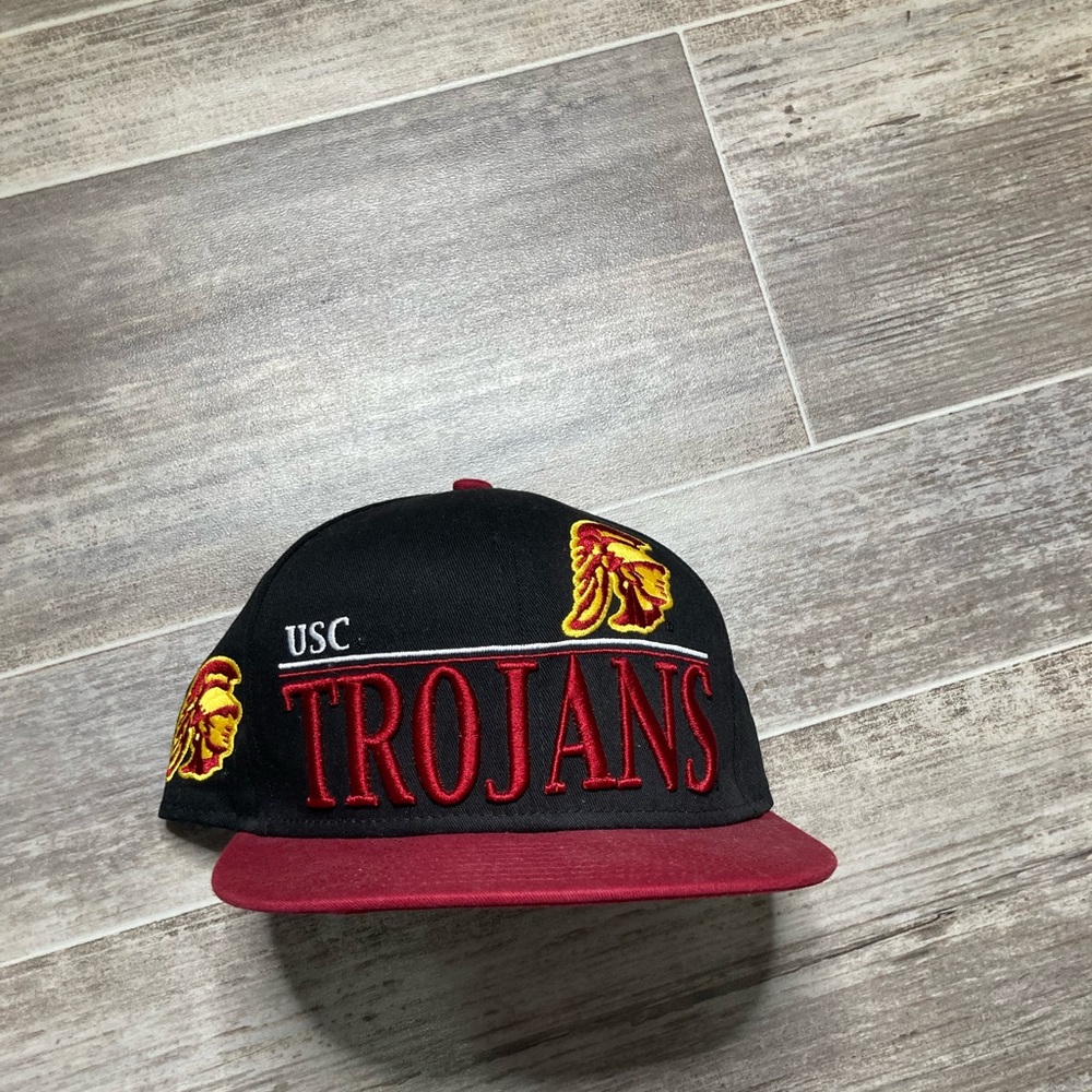 New Era USC Trogans SnapBack Hat Cap Black Red Yellow